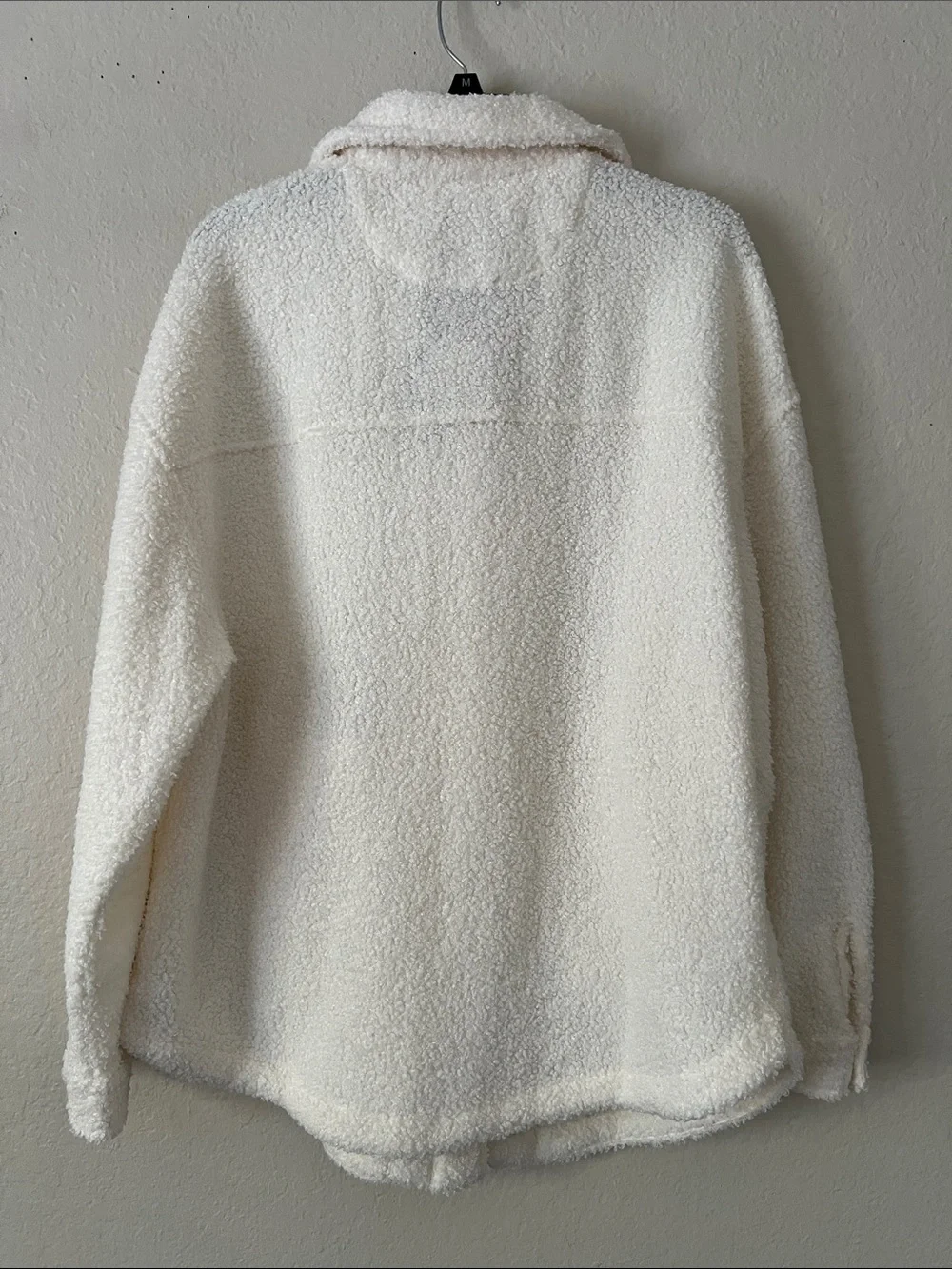 NWT YITTY  Sherpa Button-Front Teddy Shacket Baddie To The Bone (Cream) XL